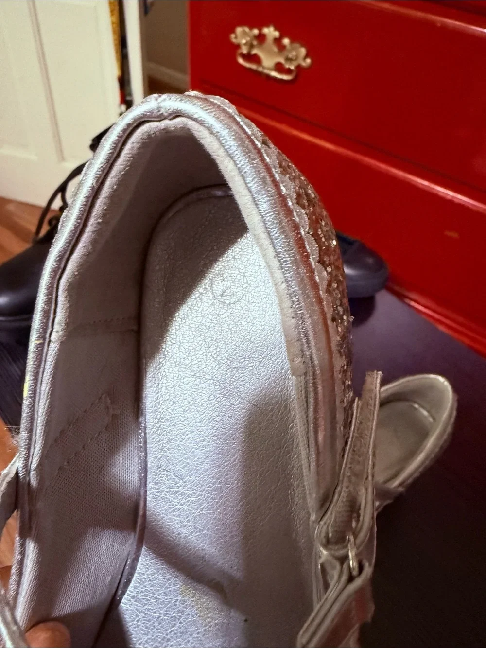 Silver glitter girls Dorothy shoes